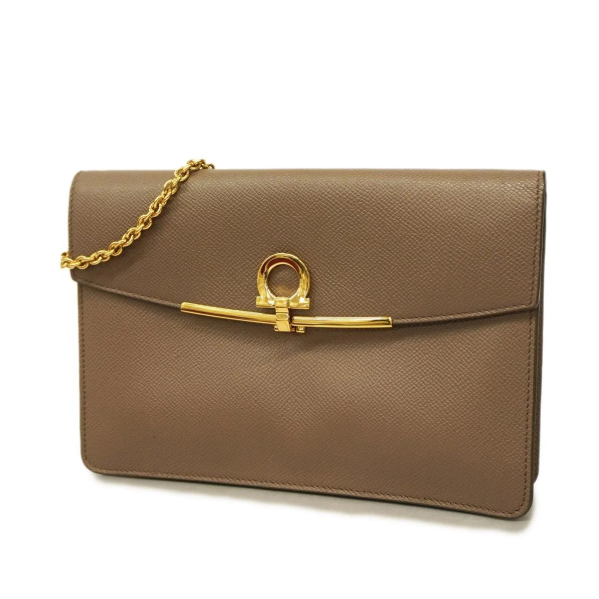 Women's Brown Pre-Owned Gancini (Good) Leather Bag Shoulder Salvatore Ferragamo