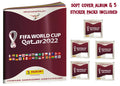 5 Cover) World Sticker Panini Included Cup With Album Fifa 2022 (Soft Qatar Pack