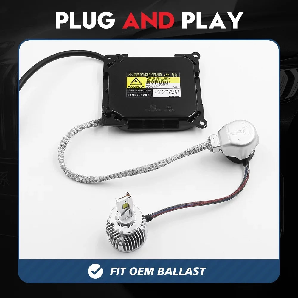 Automotive 35W Pack) and Headlight Beam D4S Conversion Beam Play Lamps (2 VEHICODE Error and with D4R Bulb LED Light Low High Replacement HID CANBus Kit White 45V Plug Xenon 6000K Ballast Free
