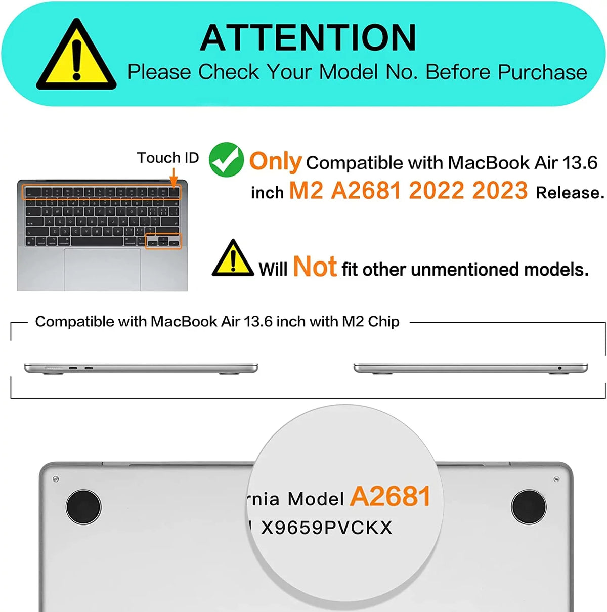 Compatible 2022 Case Release with A2681 Chip ID, Touch MacBook 2023 M2 Shell inch 13.6 Air Hard
