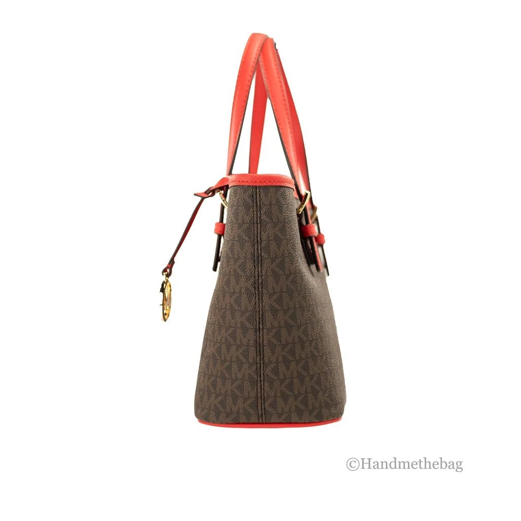 Tote Set (Dark Michael Logo Kors Extra-Small Sangria) Top-Zip Travel Jet Bag