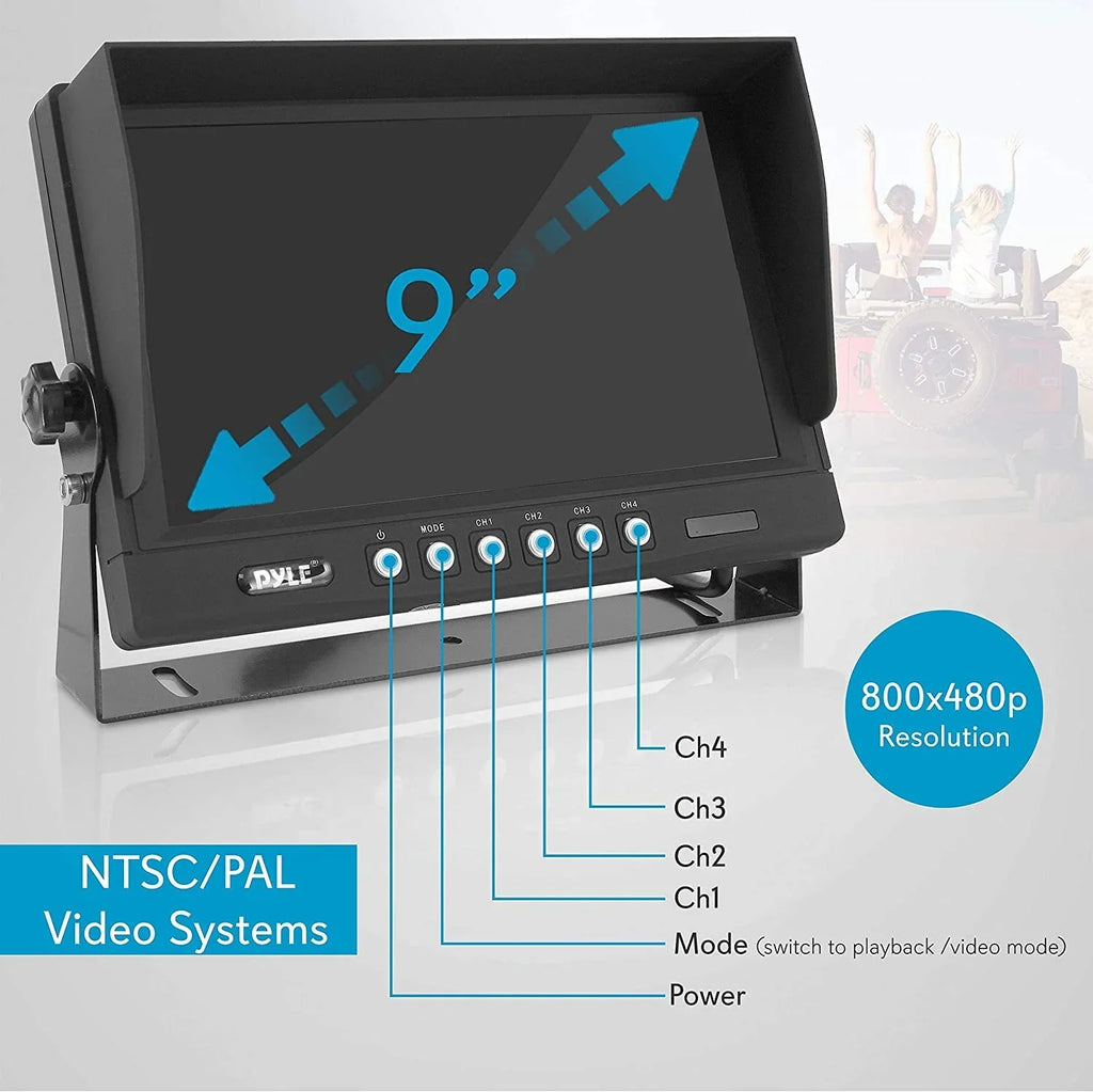 Up Truck Recorder, - DVR Car Dual Tilt-Adjustable, Vision, Monitor, Video Parking Kit Camera View w/ Mount Pyle Back LCD Backup Rearview Universal Night System Rear PLCMTRDVR47 - Vehicle Reverse 9