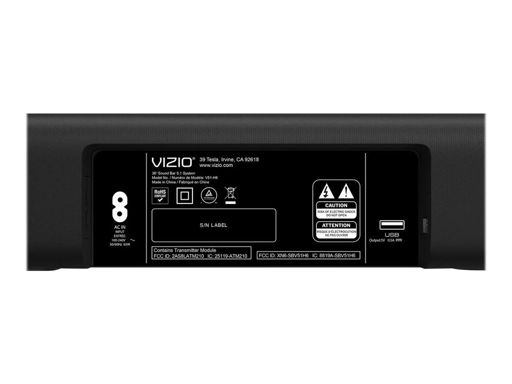 system - for - VIZIO home theater - Bluetooth - V51-H6 bar - wireless sound 5.1-channel - V-Series