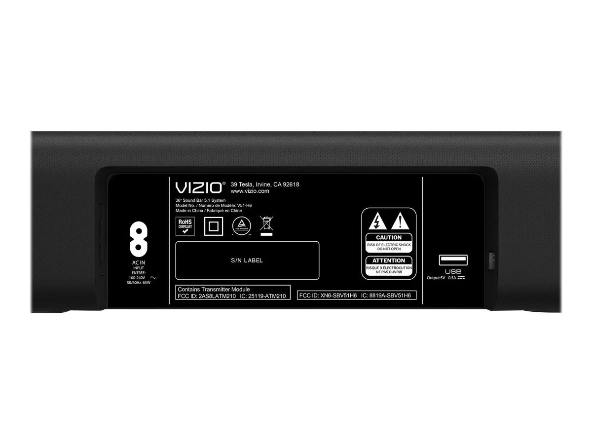 system - for - VIZIO home theater - Bluetooth - V51-H6 bar - wireless sound 5.1-channel - V-Series