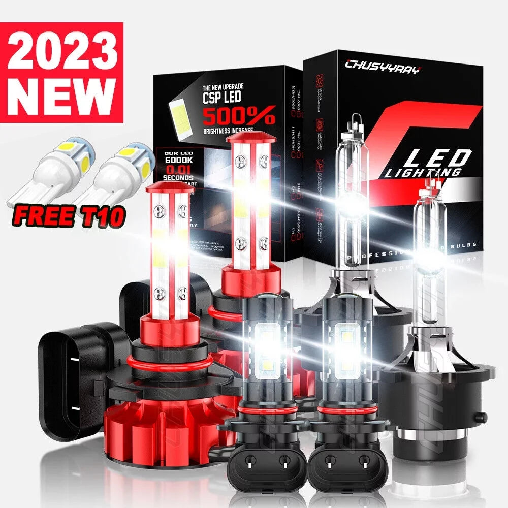 6pcs Beam High&Low 9005 HID LED Kit Bulbs Light D4S 2007-12 Lexus For Fog Headlight 9145 ES350 +