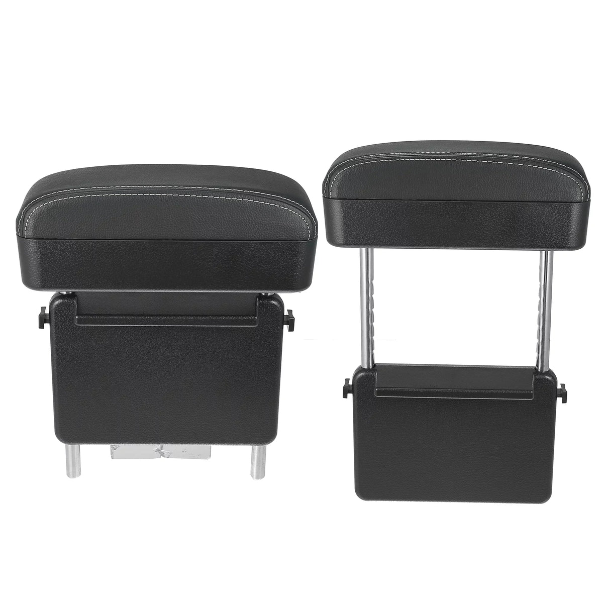 White Armrest Box Adjustable Center Armrest Car Storage Seat with Leather Organizer Line Box Gap Armrest PU