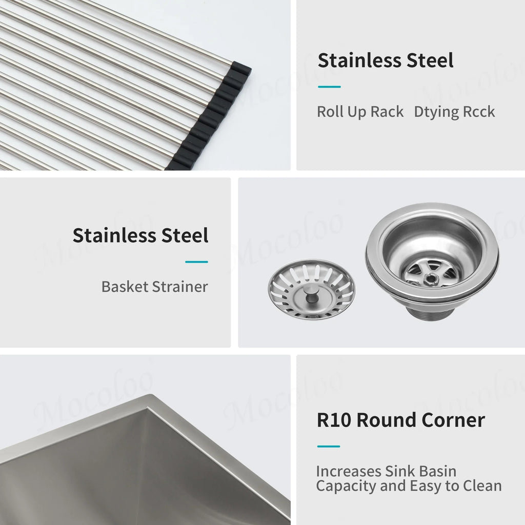 Front Sink Double Stainless Bowl Inch Sink Steel 33x20x9 Gauge 60/40 Farm - Sink 18 Farmhouse Double Mocoloo Farmhouse Kitchen Sink Kitchen Inch 33 Apron