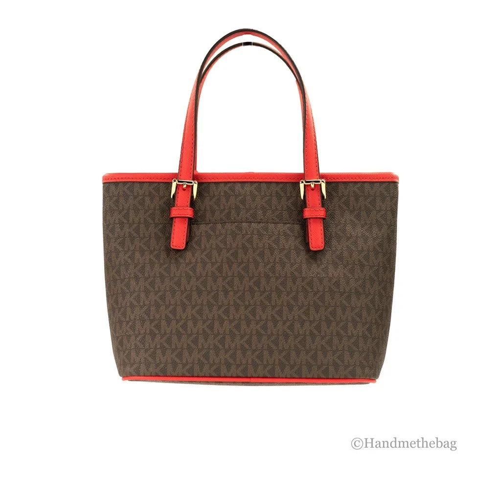 Tote Set (Dark Michael Logo Kors Extra-Small Sangria) Top-Zip Travel Jet Bag