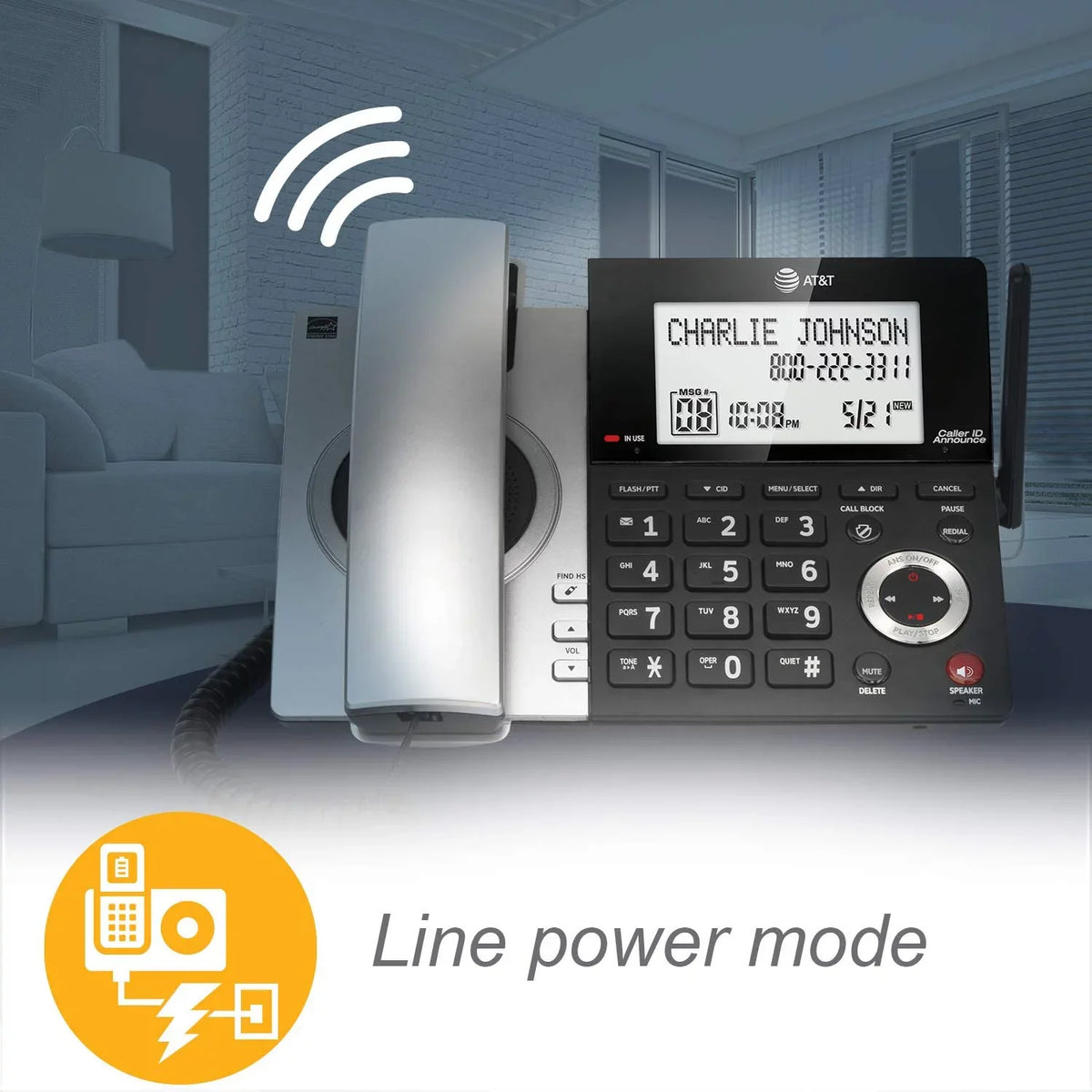DECT 6.0 Corded/Cordless /Silver CL84107 Blocker, Handset Phone with 1 AT&T Expandable with Call Smart