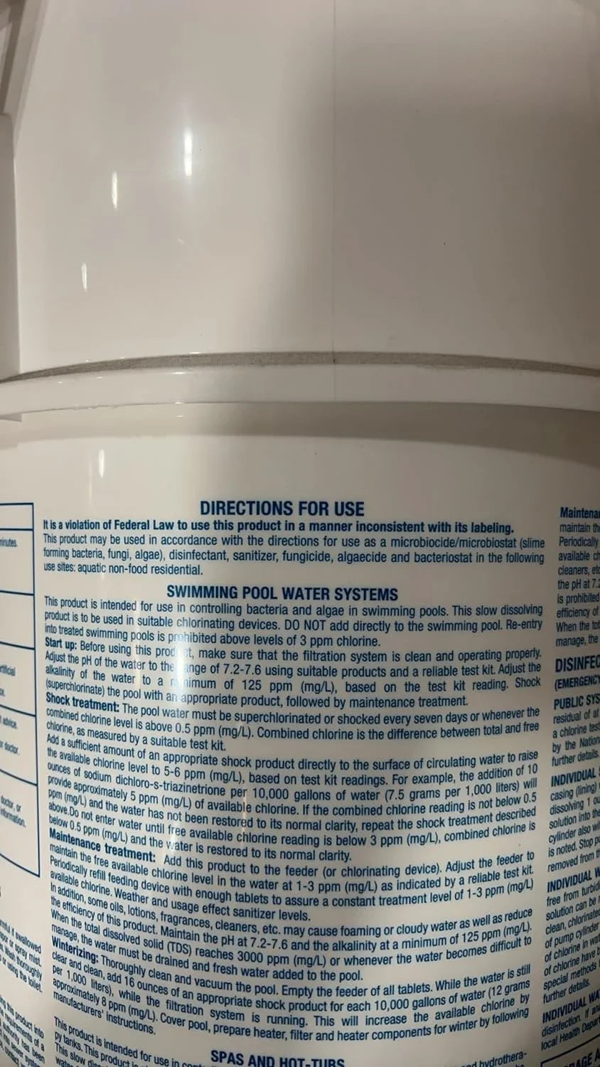 Chlorine Pool Sanitizer 3" 50lbs Tablets Pool