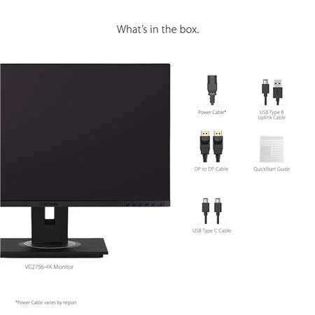 Ergonomics Office HDMI, USB Docking Degree C Integrated Monitor and 3.2, and for Inch 4K RJ45, VG2756-4K Port 27 ViewSonic 40 with Home Display Tilt IPS