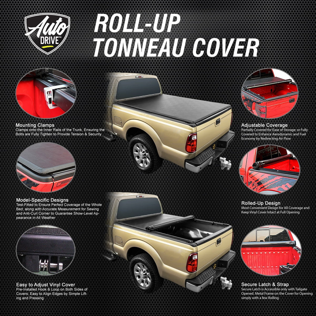up Cover Bed Truck Soft Drive Roll Bed / Auto 6Ft 04-12 Chevy Tonneau Canyon GMC Fits Colorado