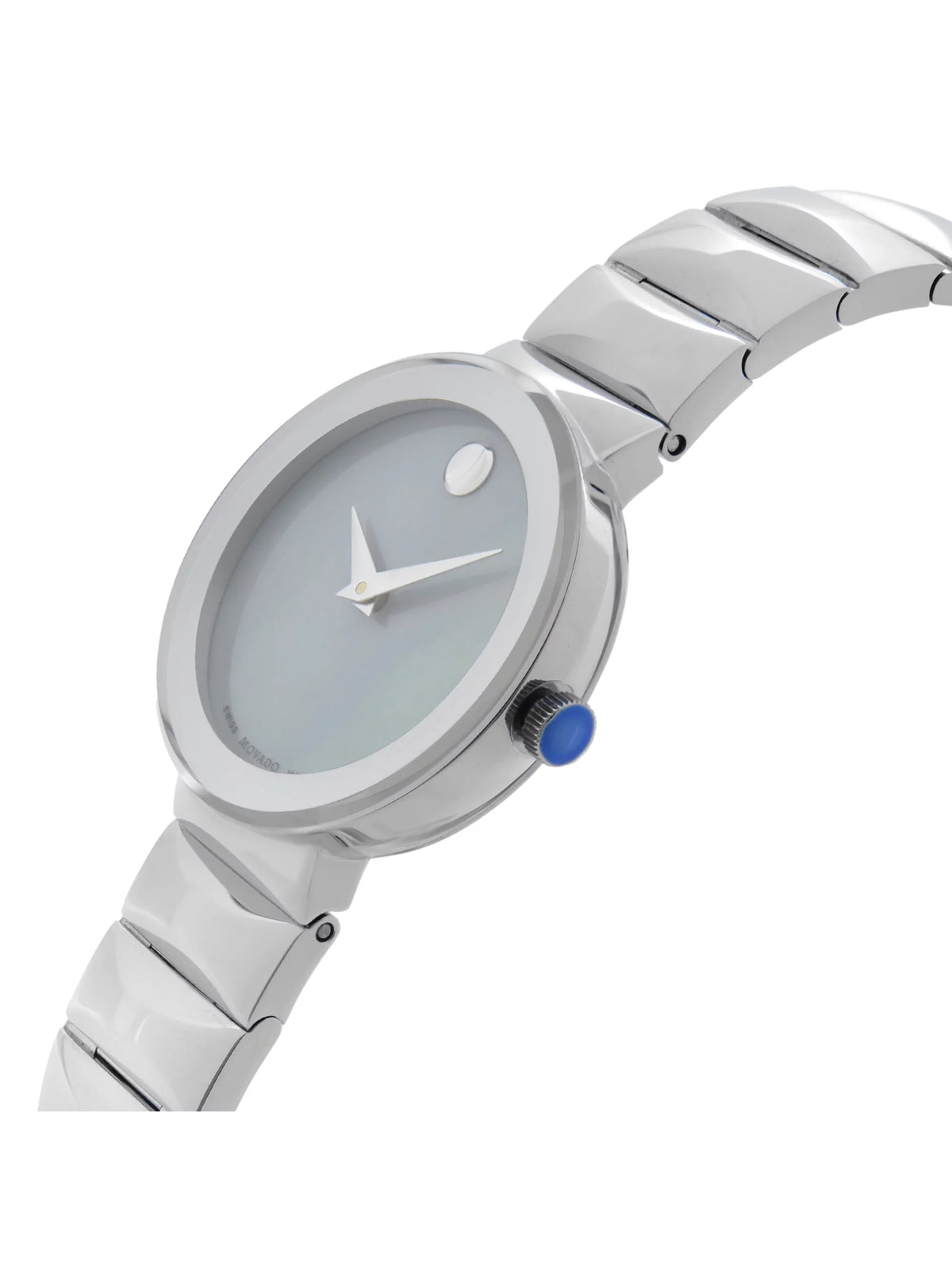 MOP Steel 0607048 Ladies Sapphire Quartz 26mm Grey Watch Dial Movado Museum