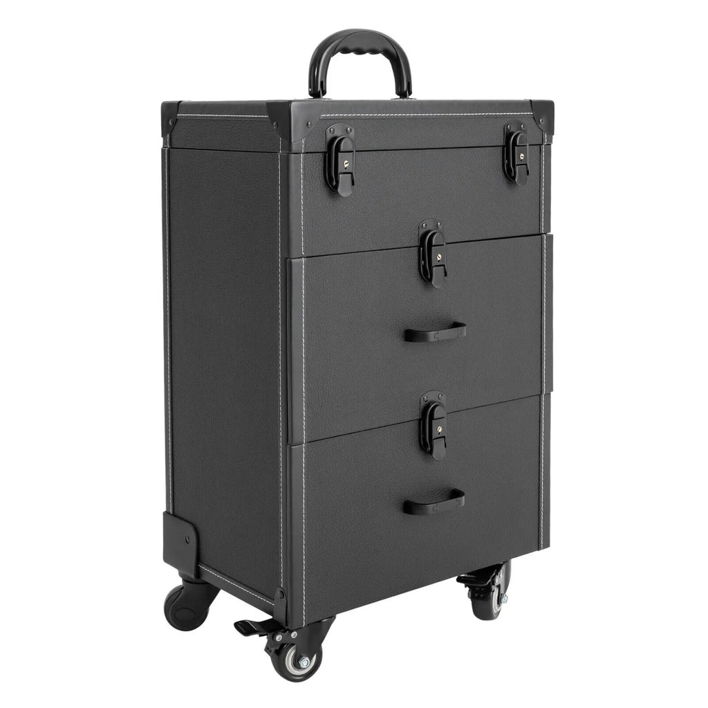 Polish Nail Makeup Trolley Miumaeov Rolling Cosmetic Train Organizer Storage Luggage Case Box Professional