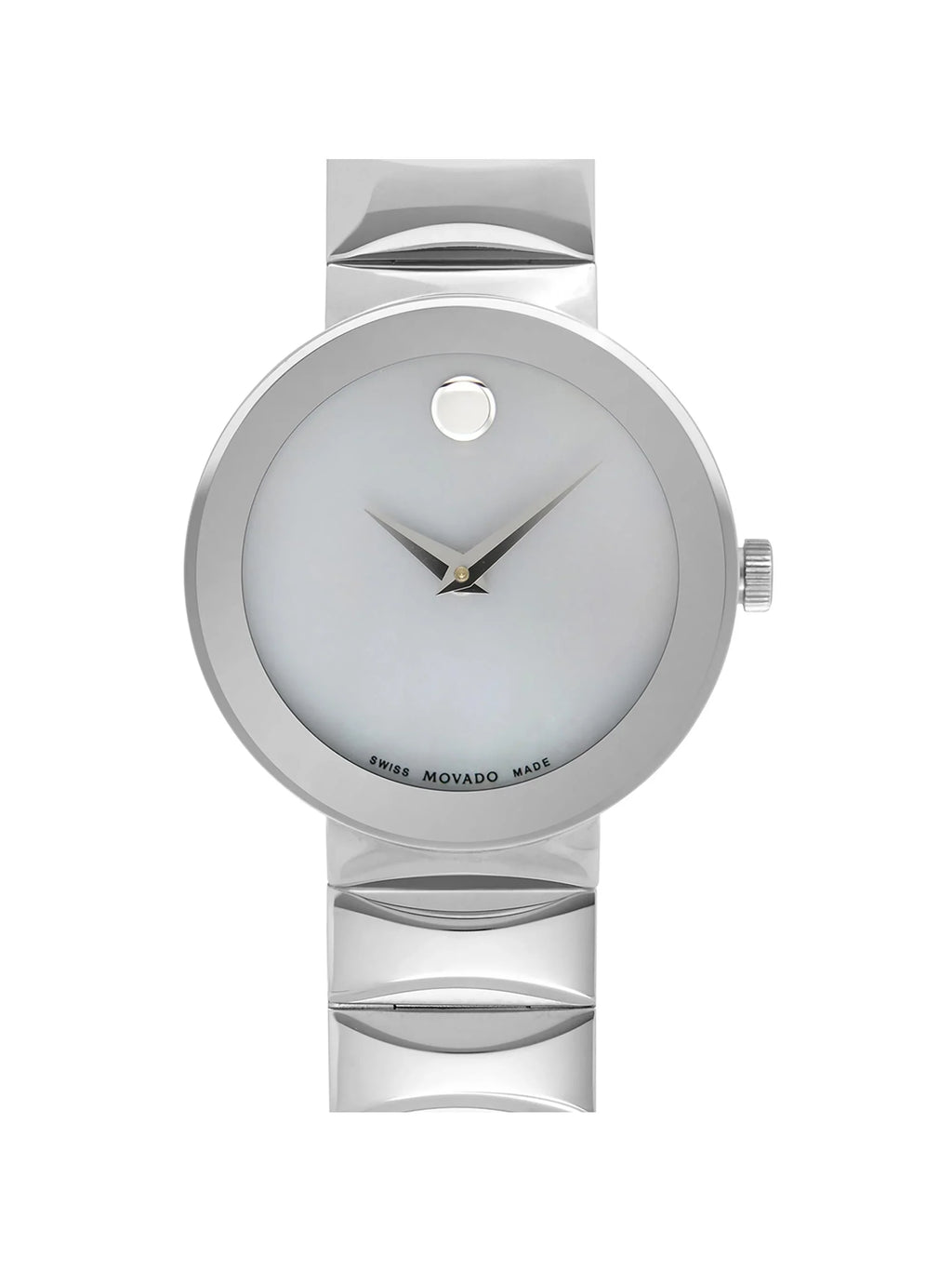 MOP Steel 0607048 Ladies Sapphire Quartz 26mm Grey Watch Dial Movado Museum