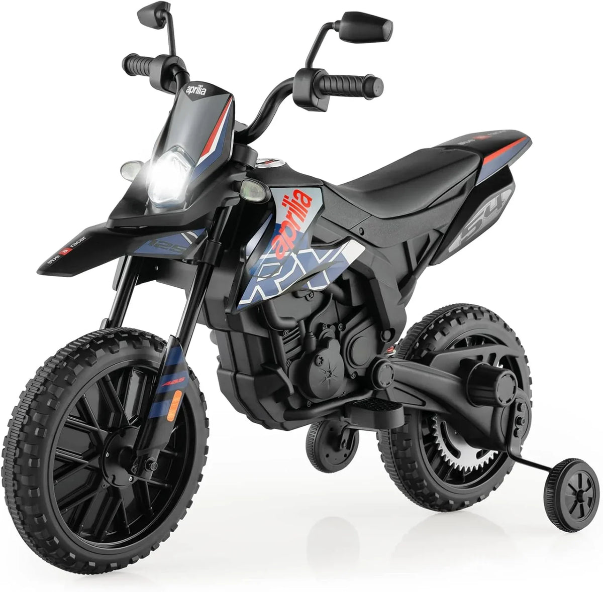 Foxhouse1 Kids Electric - Ride-on LED Motorcycle Headlights Blue Power, 12V with Color Battery