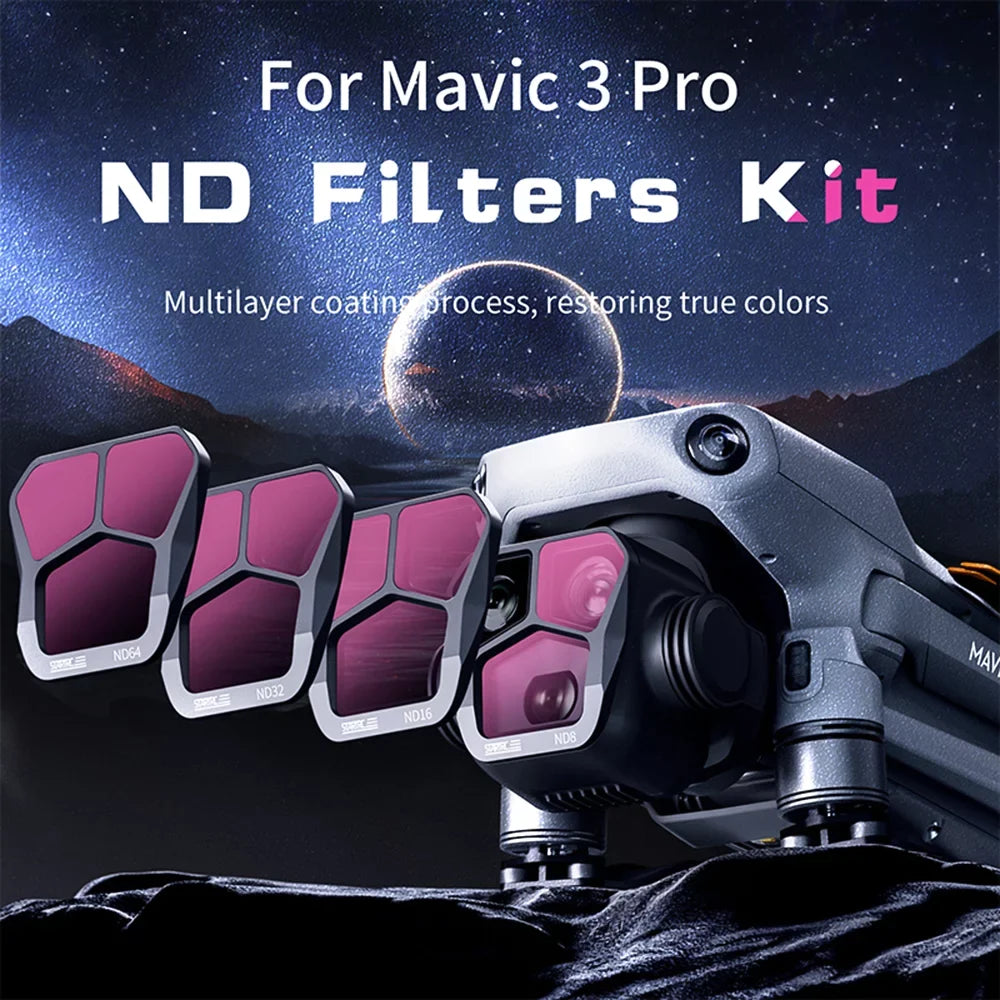 for Pro Light 3 Lens 4-Pack Dadypet ND8/16/32/64 Mavic Filter - DJI Filter Set