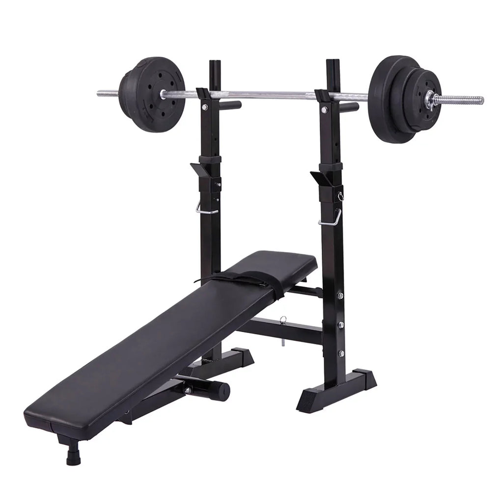 , Red Andoer Squat and Workout Rack Included Adjustable Station, Multifunctional Folding