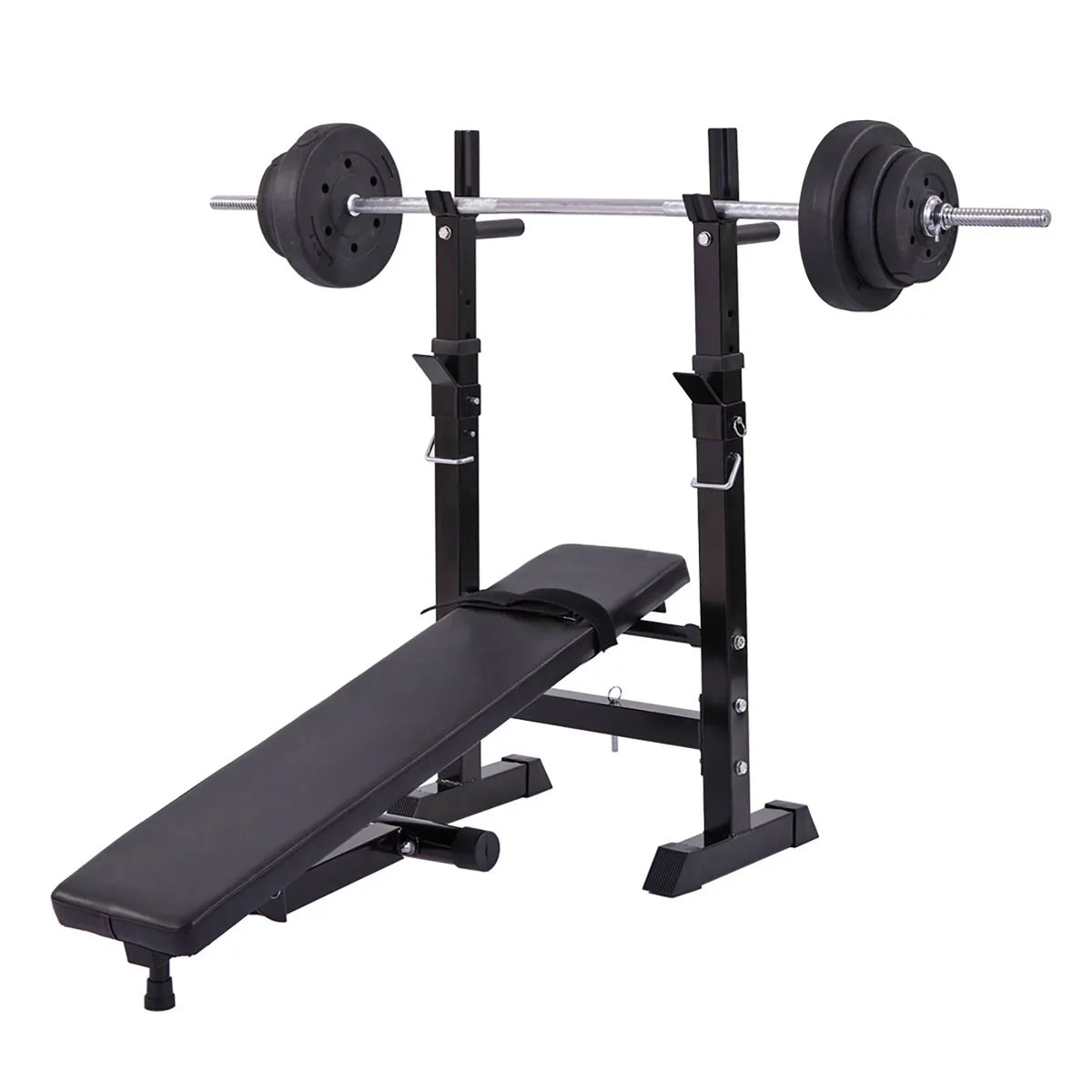 , Red Andoer Squat and Workout Rack Included Adjustable Station, Multifunctional Folding