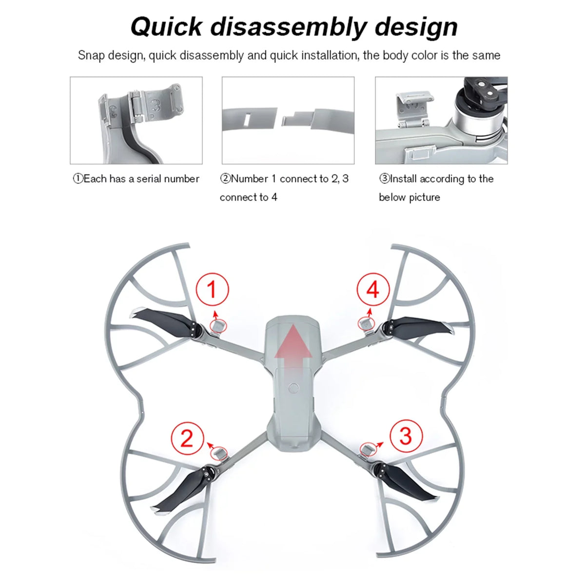 2S/Mavic Drone Propeller AIR 2 Air walmeck Propellers Compatible Protector with Guards Accessories Removable