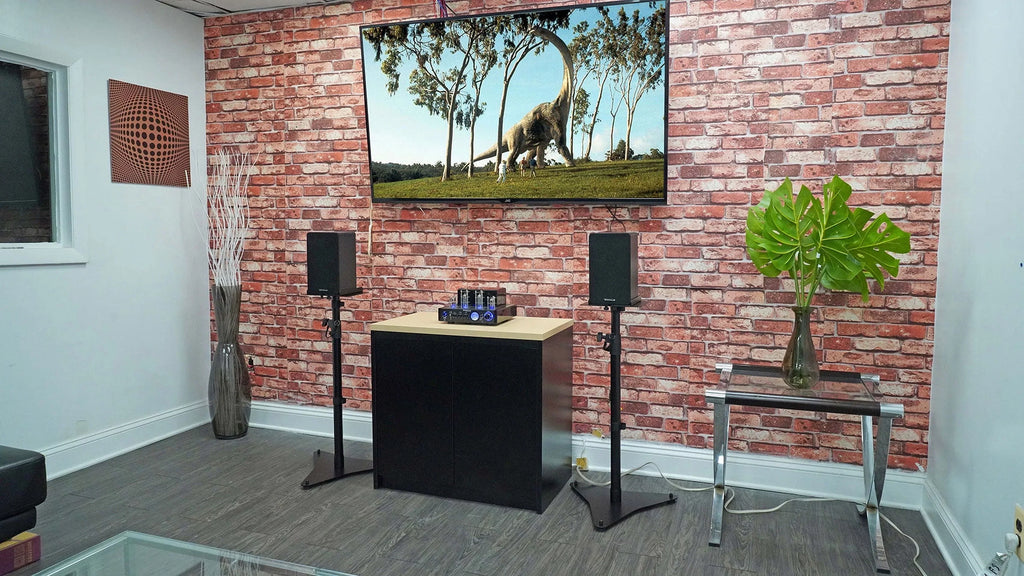 Monitor Speaker RVSM5 Stands Studio Bookshelf Rockville Pair w/Adjustable Height