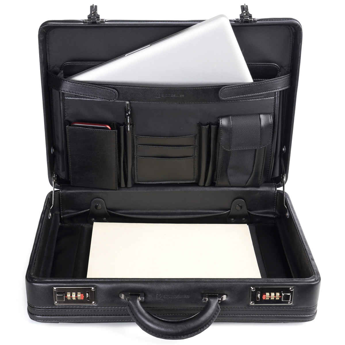 Lock Hard Dual Side Combination Expandable Attache Case Alpine Briefcase Swiss