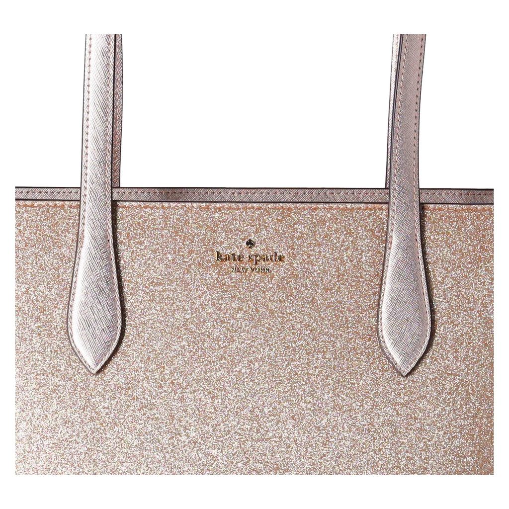 Gold Tote Kate Glimmer Spade Shoulder Top Glitter Holiday Zip Large Bag