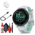 (White) with Kit, Adapter, Extended Cleaning Charging Garmin Protection Cable and 265S and USB-C 6Ave Bundle Smartwatch Forerunner