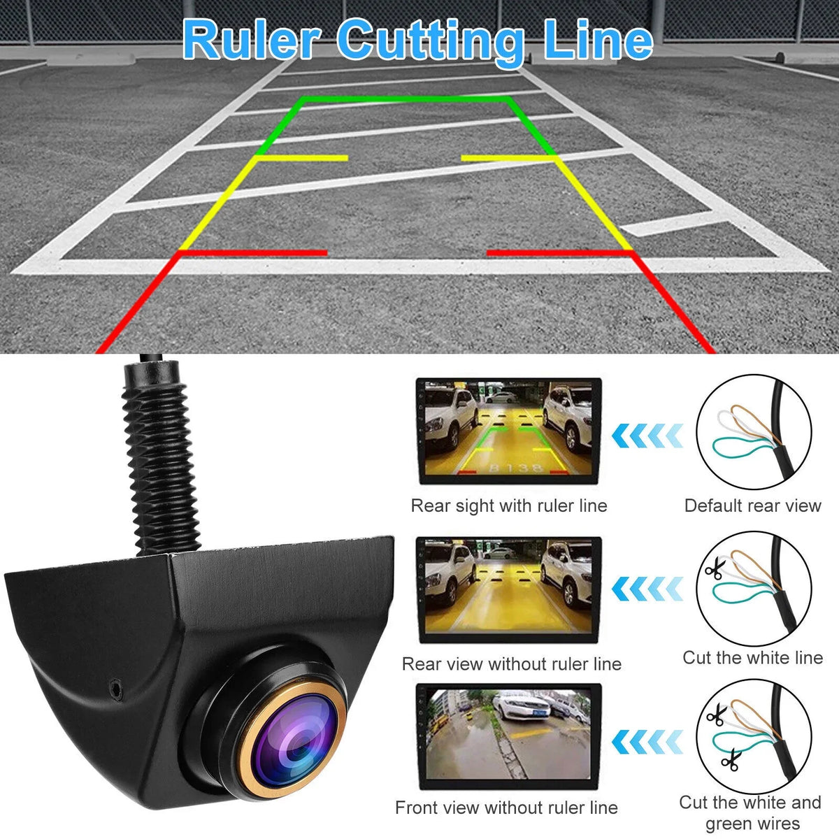 Camera 170° Cam Reverse Parking Waterproof Backup View Rear Car Adjustable 360°