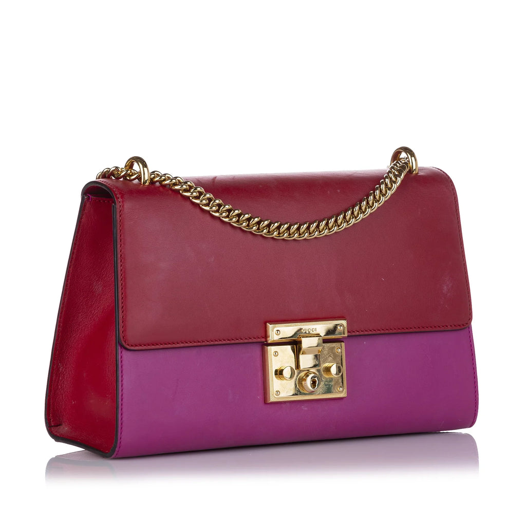 Bag Leather Red Calf (Good) Small Pre-Owned Padlock Women Crossbody Gucci