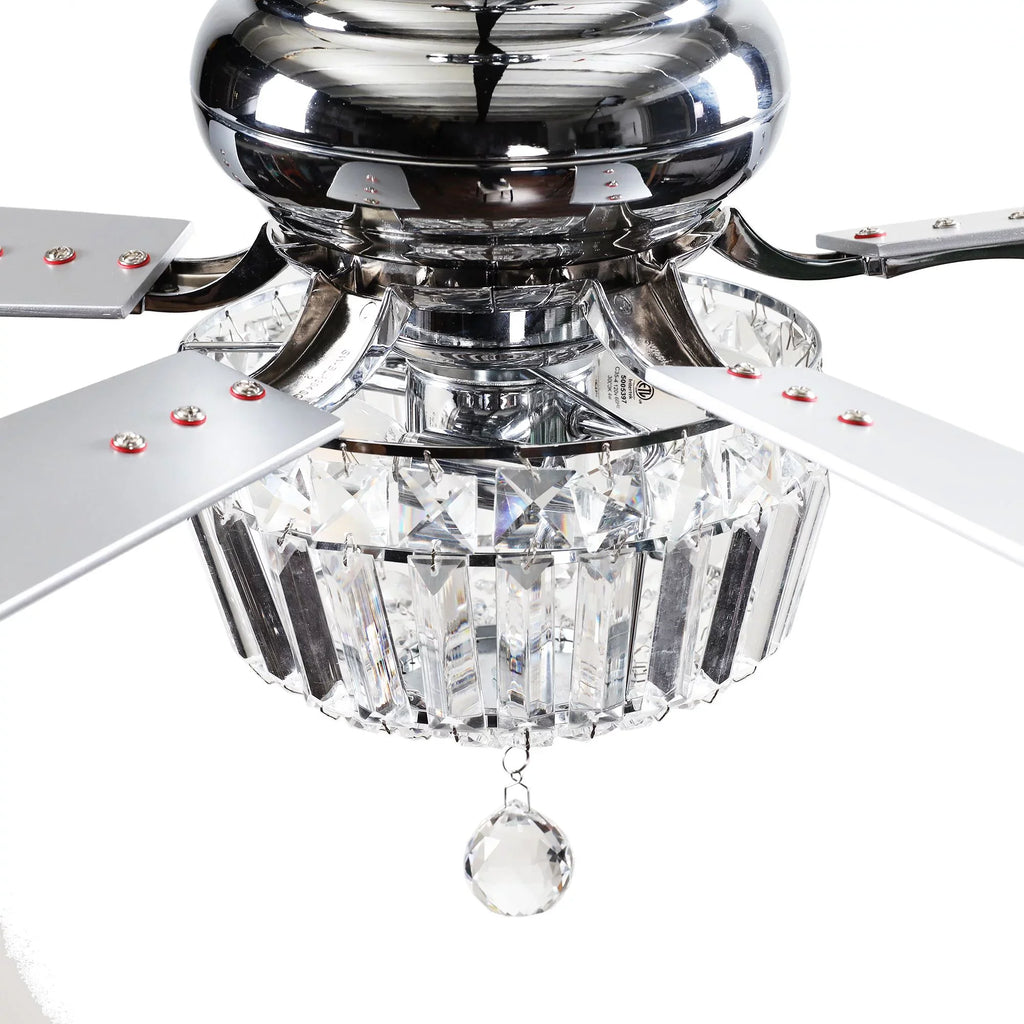 Bulb Ceiling Inches Nickel 5 Fan Parrot Ceiling Fan Included and Brushed Uncle with Reverse and Crystal Not Chandelier Fan Ceiling with 48 Blades, Remote Modern 2 Light