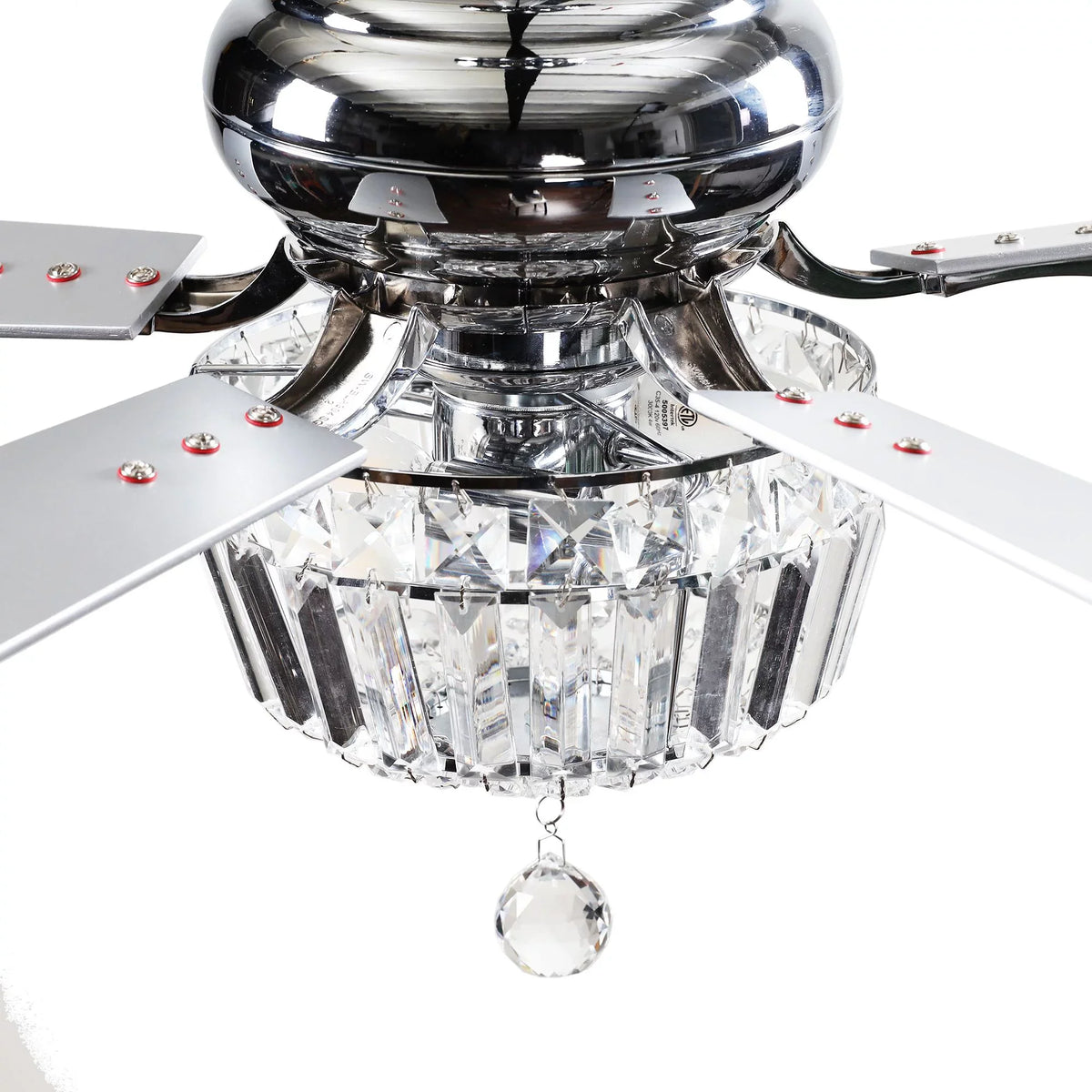 Bulb Ceiling Inches Nickel 5 Fan Parrot Ceiling Fan Included and Brushed Uncle with Reverse and Crystal Not Chandelier Fan Ceiling with 48 Blades, Remote Modern 2 Light
