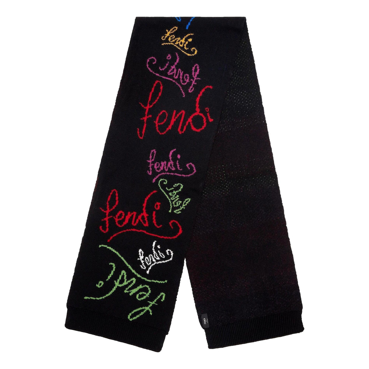 Noel Wool Woven Felding Scarf FXS124 Motif Nero x Fendi