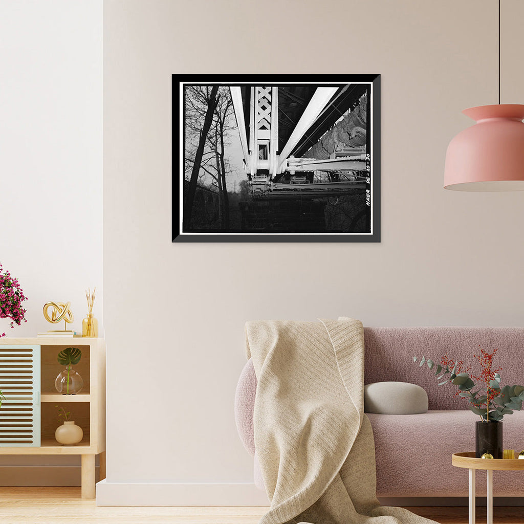 Augustine Bridge, 30, Print, Framed Augustine Wilmington, Brandywine County, 17-7/8" x 21-7/8" DE Cutoff, Historic Castle River, New -