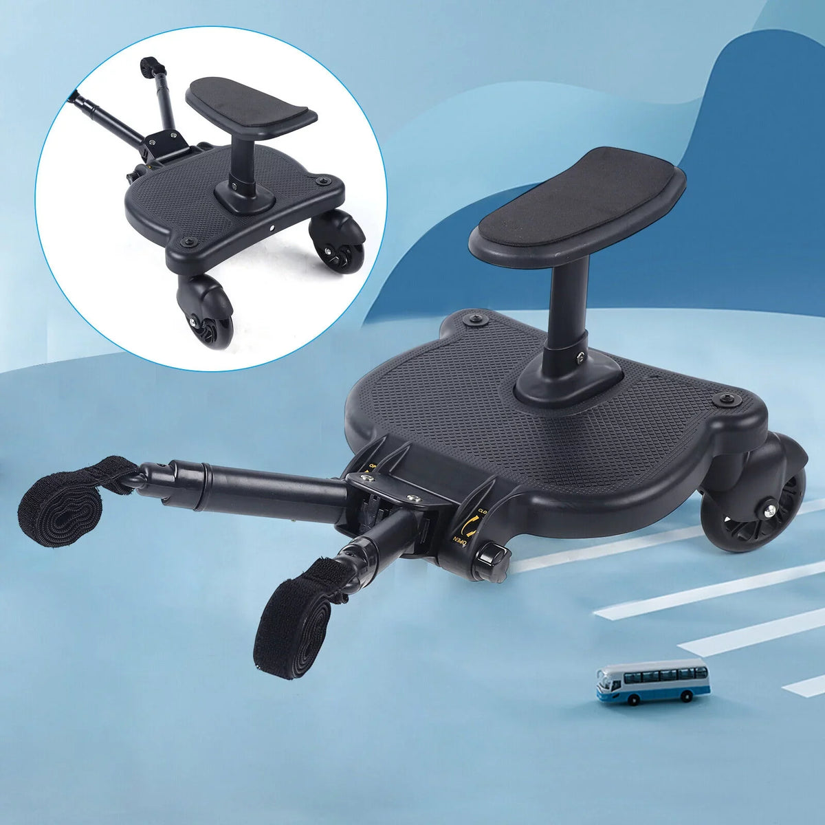 Seat Ride PP In Board Anti-Slip Pedal Pushchair Board 1 2 Pedal Board with Stroller Auxiliary Universal Connector Wheeled Stroller 25kg Adapter Seat Buggy Buggy Eco-friendly Board