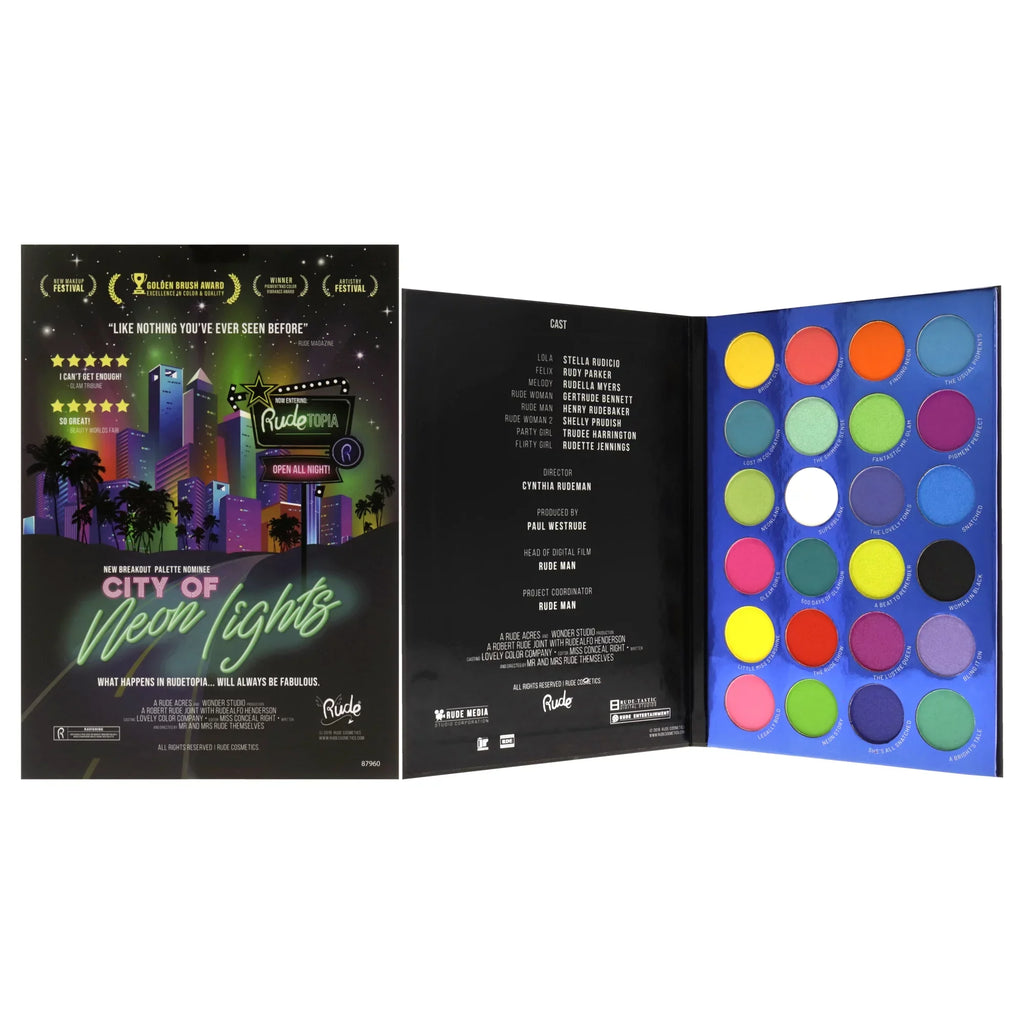 Lights and Eyeshadow , Rude Vibrant Palette 0.63 Pigment oz - Shadow 24 Eye of City Cosmetics Neon