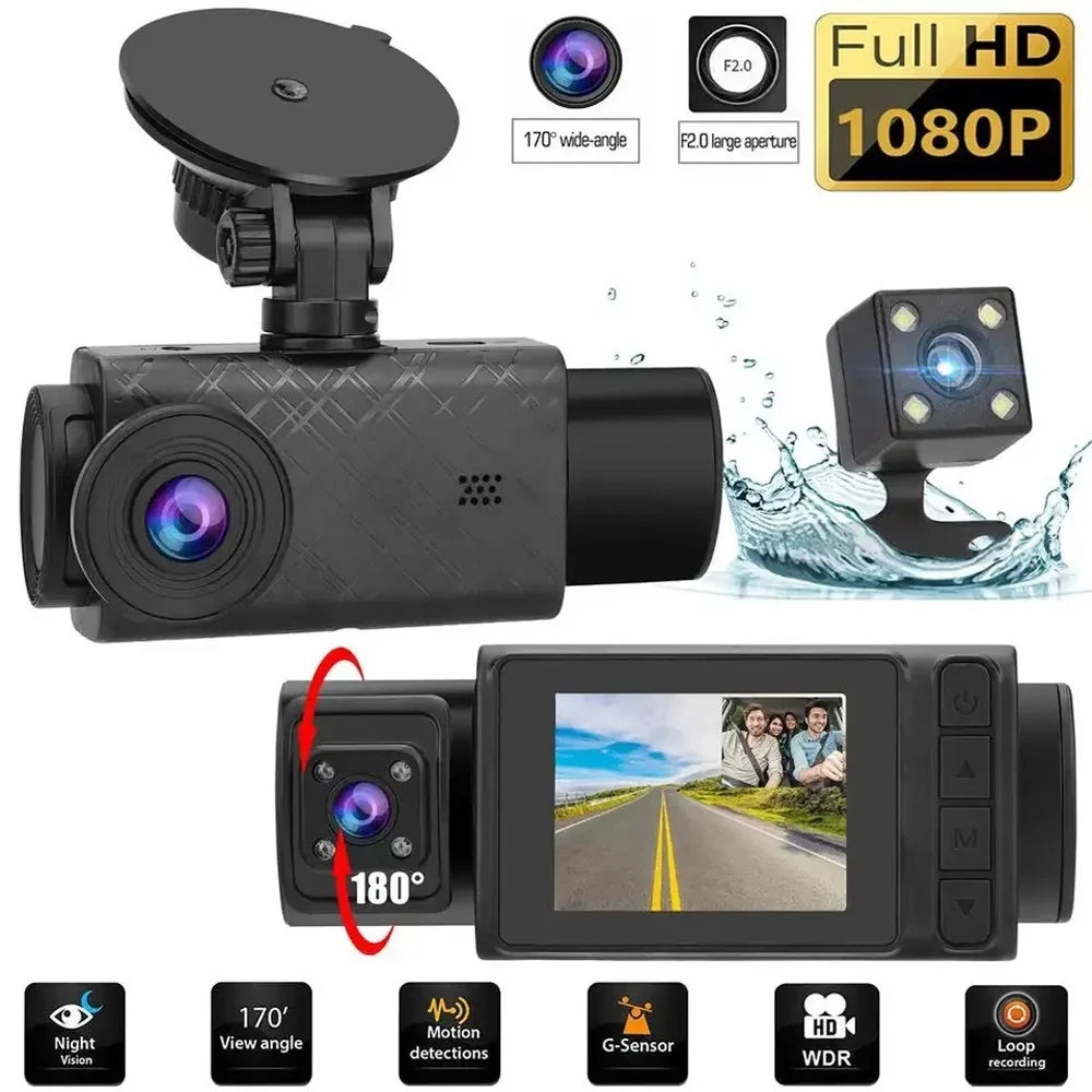 Car Clear Camcorder, Rearview Dash Camera, Camera Multi-Language Video Apexeon Recorder Car Recording Car Mirror,