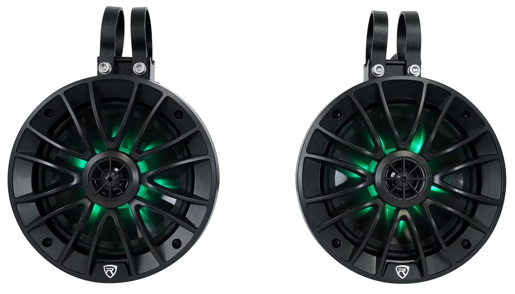 Bluetooth ATV/UTV/RZR (4) inch PT65BR For 6.5 Speakers Rockville LED Tower Powered