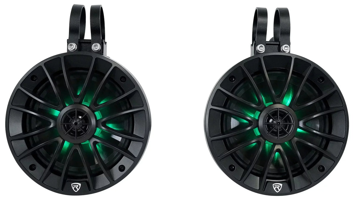 Bluetooth ATV/UTV/RZR (4) inch PT65BR For 6.5 Speakers Rockville LED Tower Powered