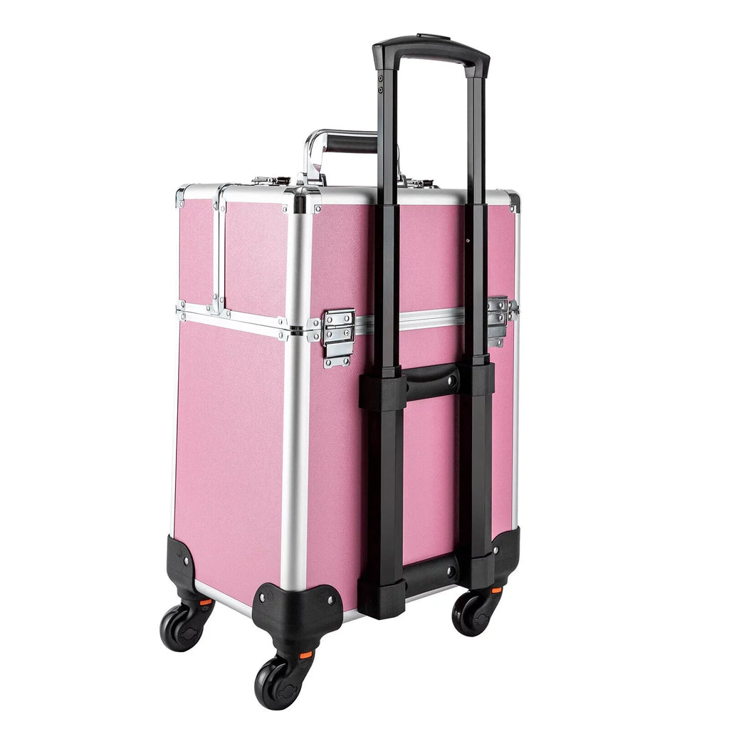 Trolley Wheels Professional Cosmetic Rolling Train 4-Tier Miumaeov Makeup Case Organizer Storage Makeup with