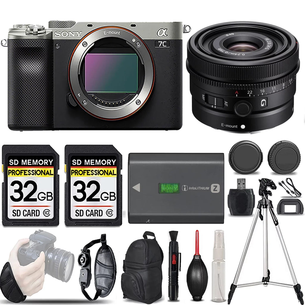 G f/2.8 a7C Camera (Silver) Lens Sony KIT +24mm -LOADED