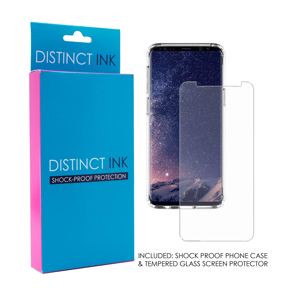 Back - Galaxy - Bumper TPU Protector Samsung Hybrid Heart Clear DistinctInk Shockproof - Cross (5.8" Hope Love Faith Glass for Case Screen) S9 Tempered Screen Acrylic