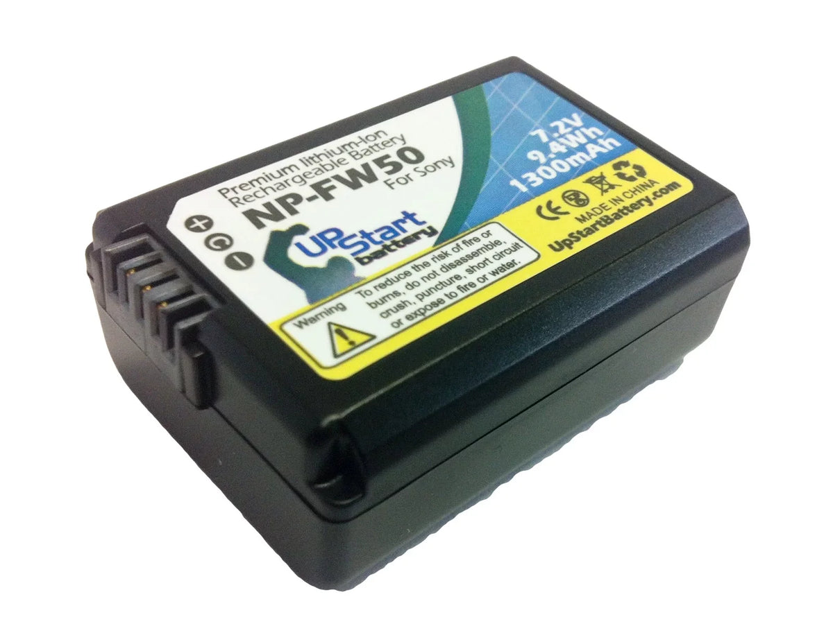 Camera NP-FW50 Alpha Digital - Sony 2x - Pack Battery 7.2V, Battery Sony Replacement (1300mAh, A3000 Lithium-Ion) for