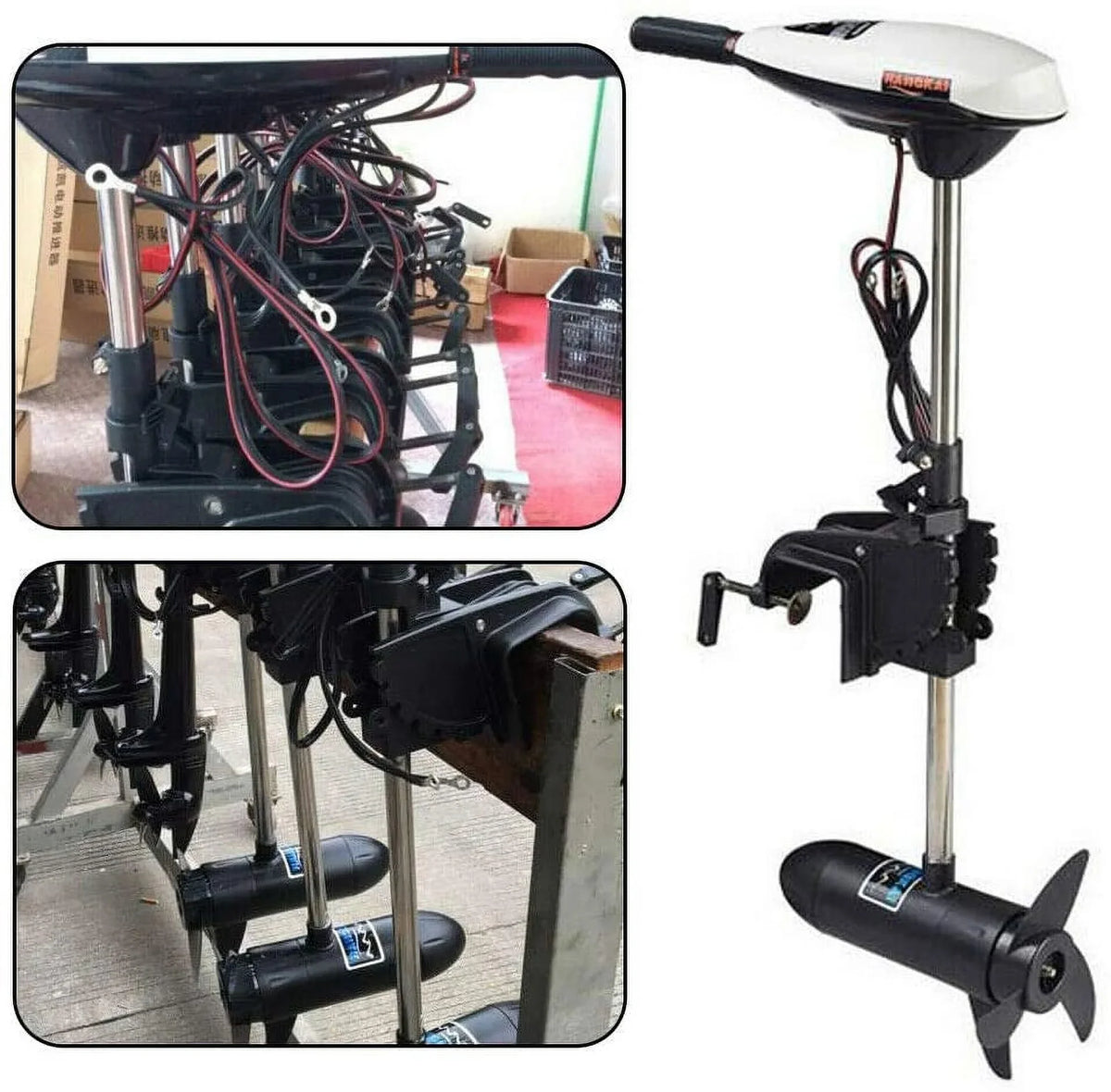 Outboard Electric Inflatable Fishing Outboard Engine Boat Brush Engine 12V Boat Motor Motor 65lb 660W