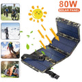 Outdoor Camping Hiking Phone Paddsun Charger Folding USB Power Solar Bank Panel 80W