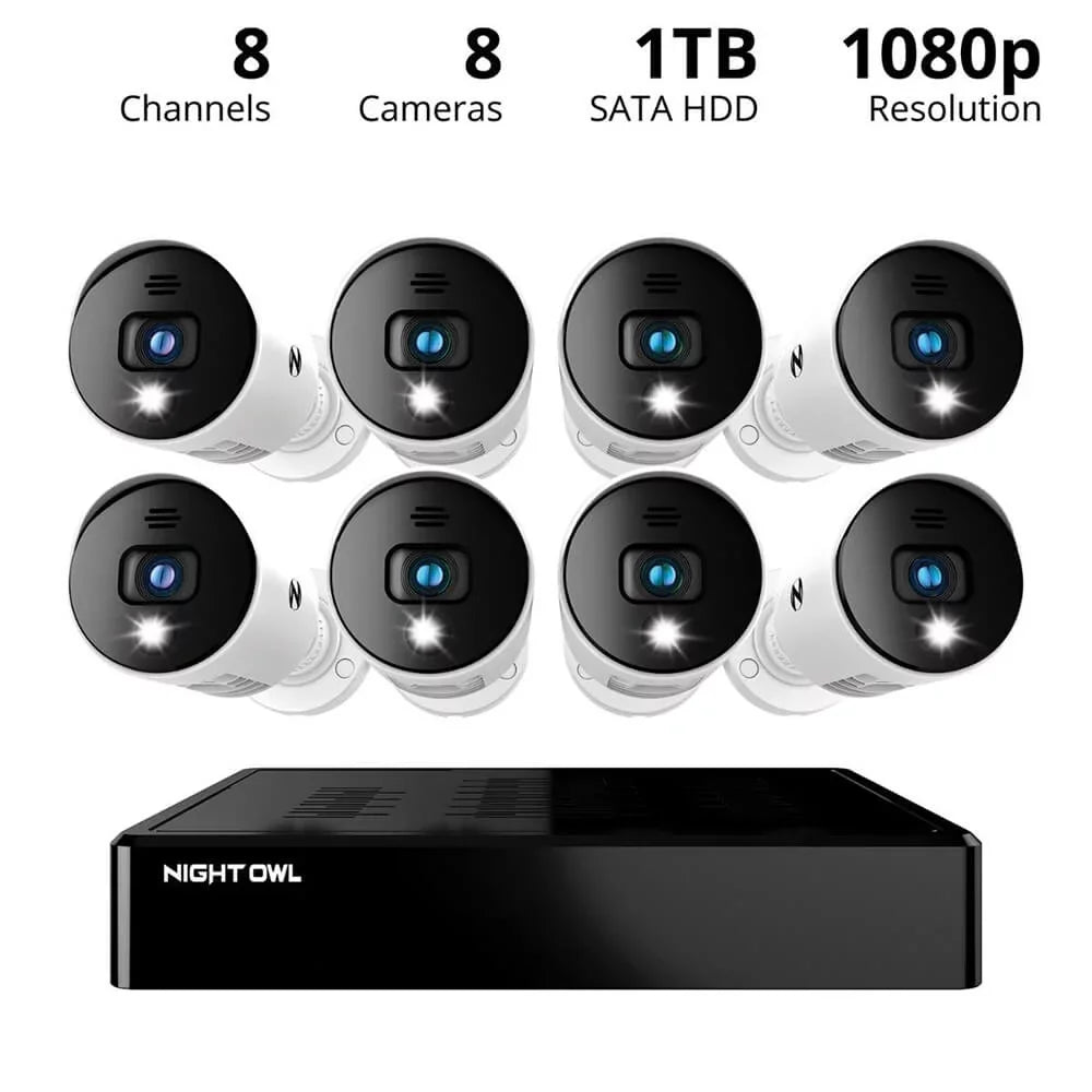 x Channel BTD2818LSA 8 Series 1080p Owl & with Cameras Audio DVR Night Light Bluetooth BTD2 1080p 8