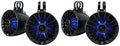 Bluetooth ATV/UTV/RZR (4) inch PT65BR For 6.5 Speakers Rockville LED Tower Powered