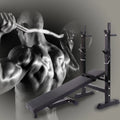 , Red Andoer Squat and Workout Rack Included Adjustable Station, Multifunctional Folding