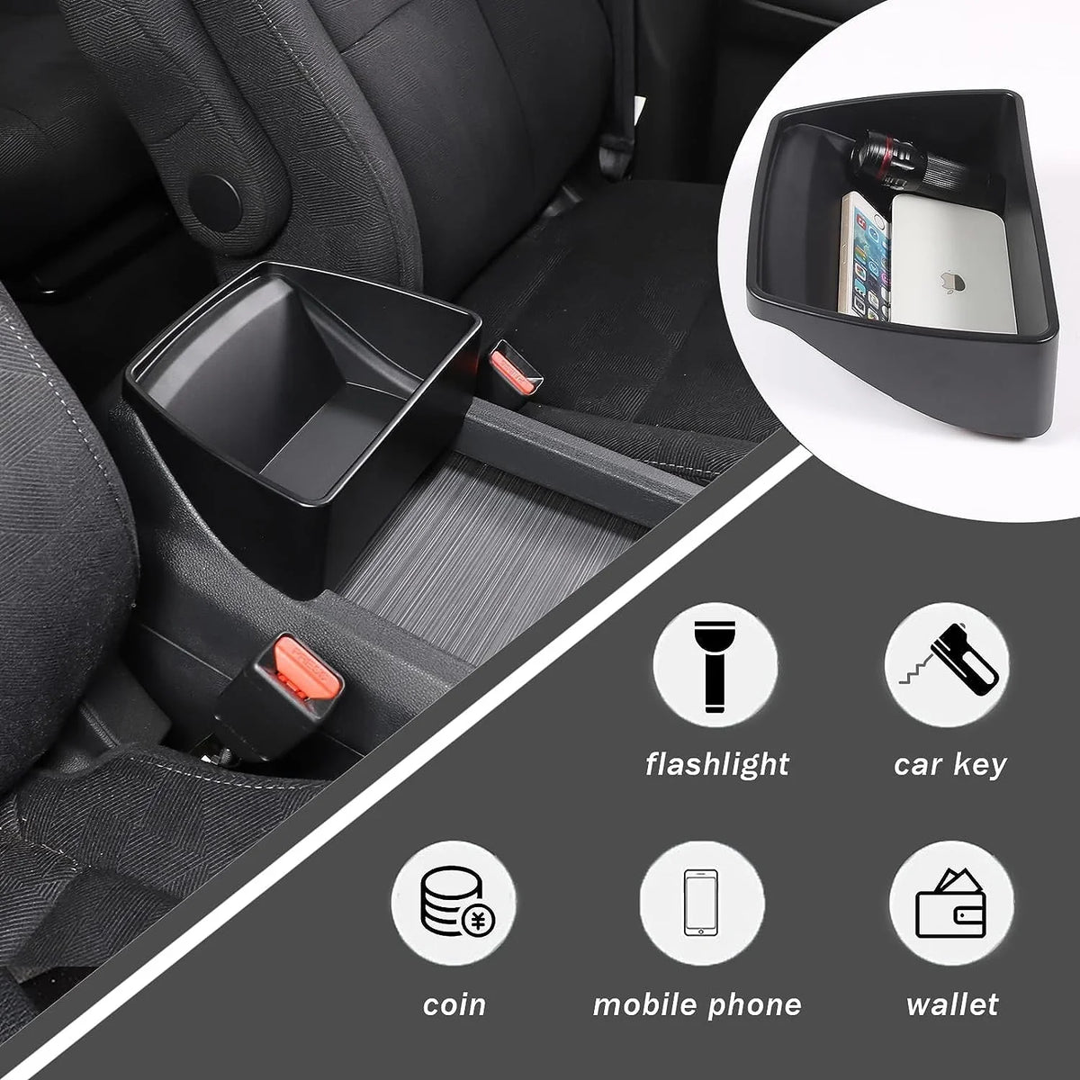 ABS Box Accessories, 2016-2022/ Center Honda Control Material Organizer Tray 2019-2023 Secondary Pilot Passport Storage Central Console Armrest 2020-2023/ for Ridgeline TINKI