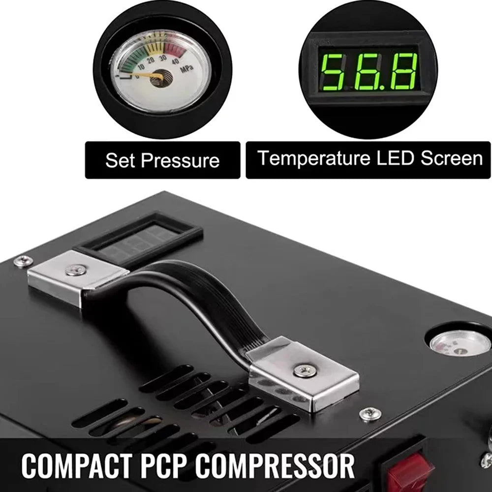 Pressure Portable Intelligent Barometer with Air 4500PSI Transformer Compressor Automatic Lixada Electric High Shutdown Pump